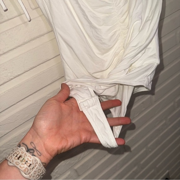 Lovers and Friends White Ruched Jupiter Bodysuit, Women’s Size Small - Picture 6 of 12